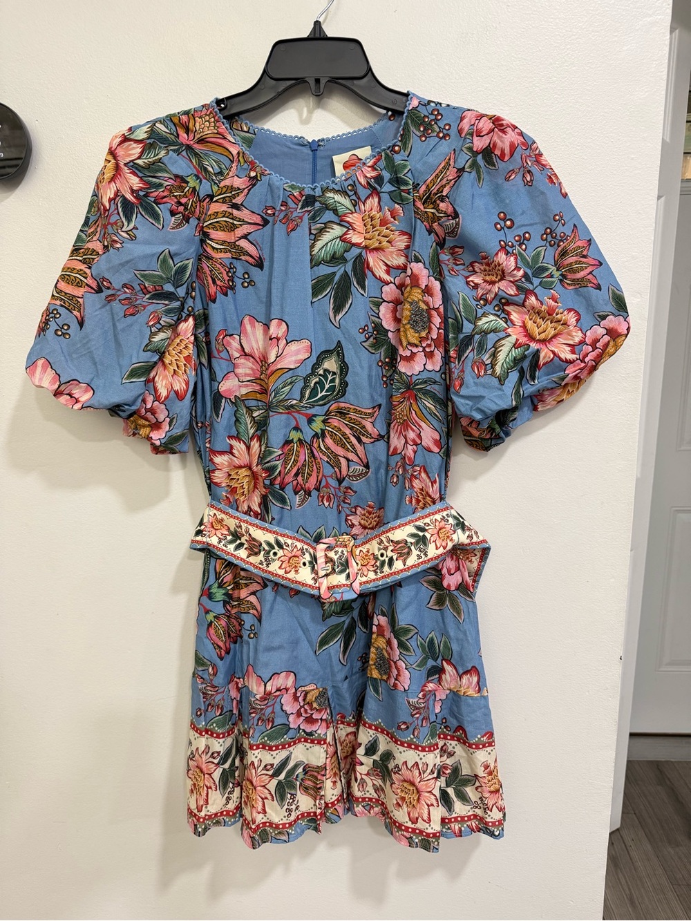 NWT FARM Rio Wonderful Bouquet Floral Belted Minidress SZ L - Picture 5 of 13